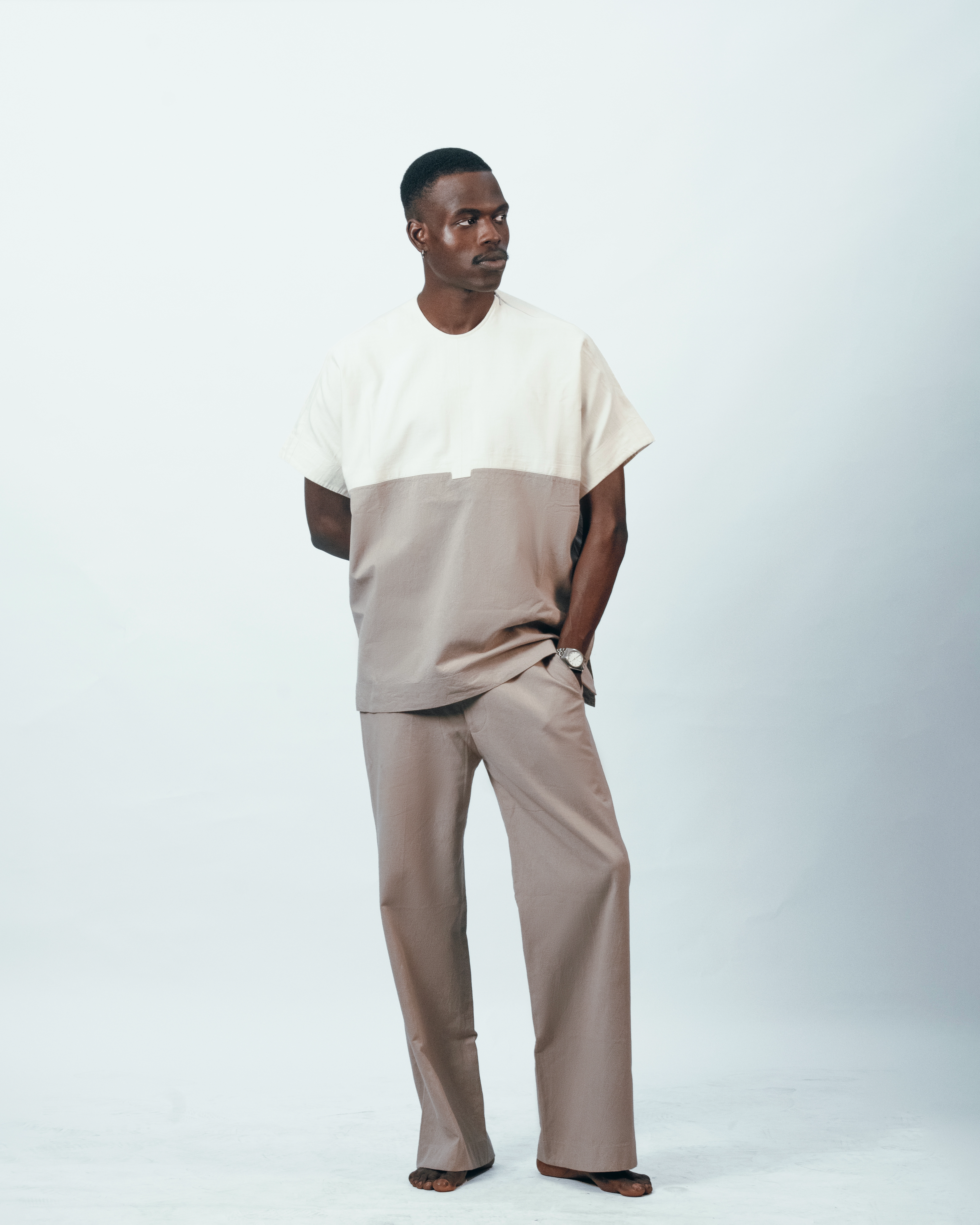Two-Tone Linen Two-Piece