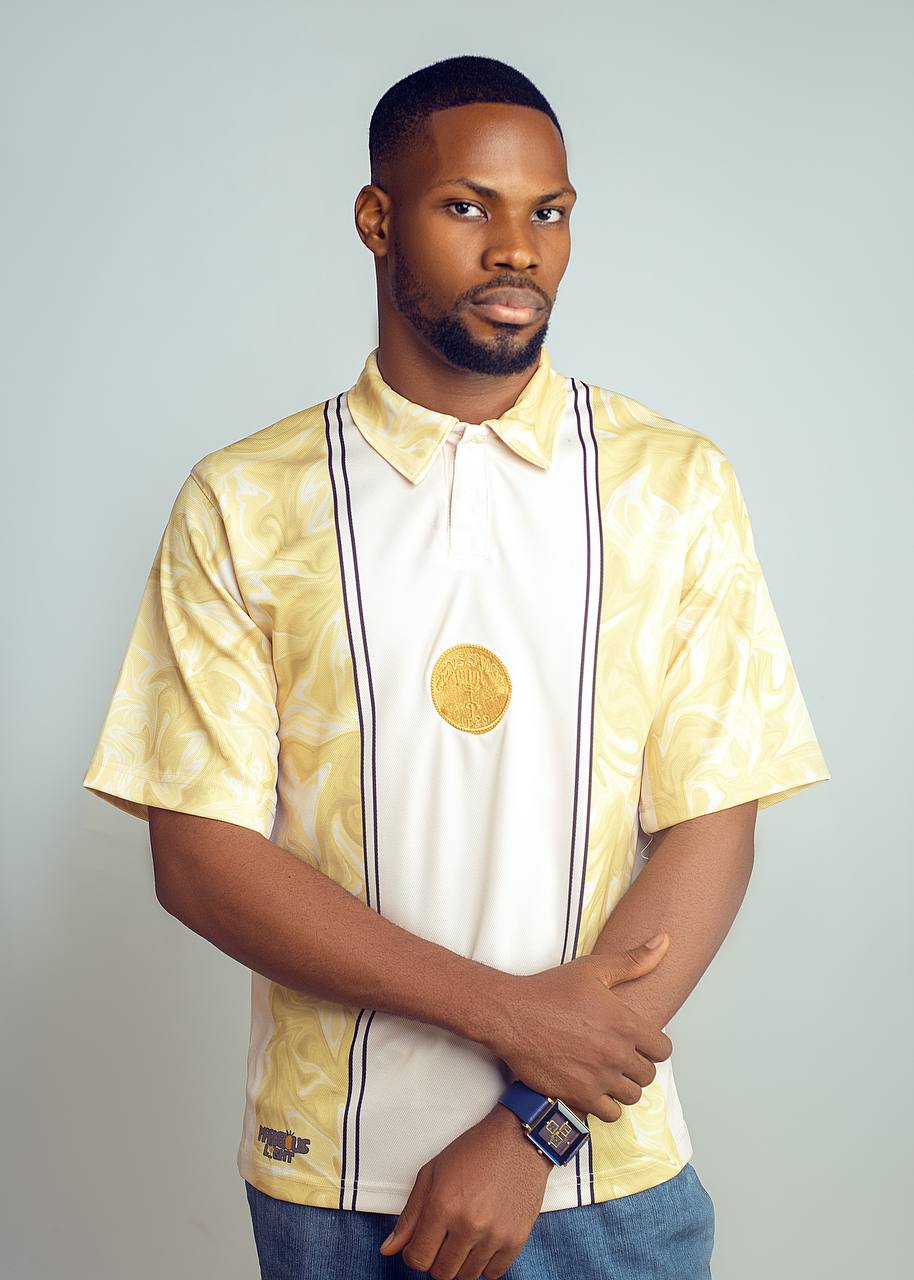 DYED COMPASS PRINT POLO JERSEY