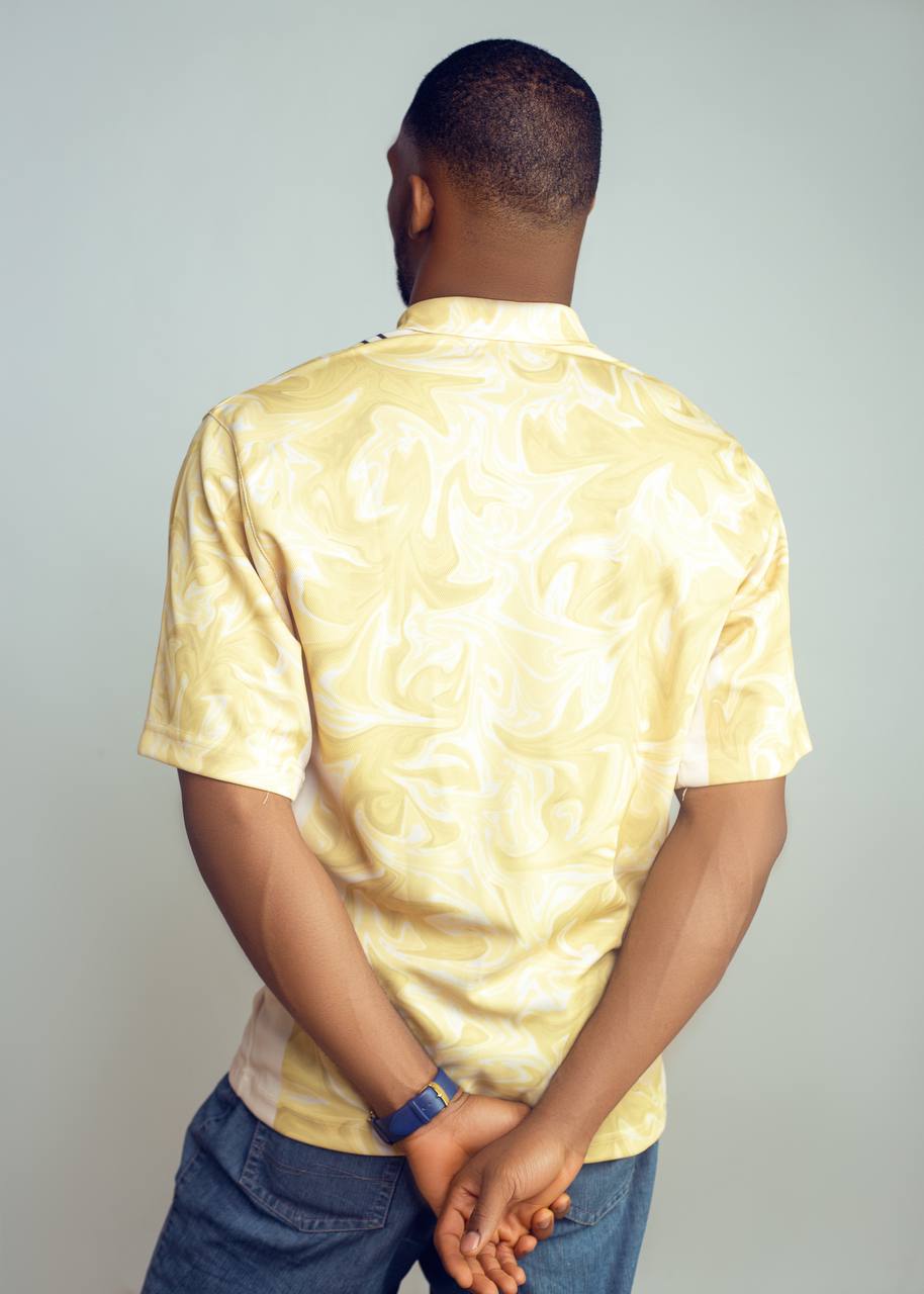 DYED COMPASS PRINT POLO JERSEY