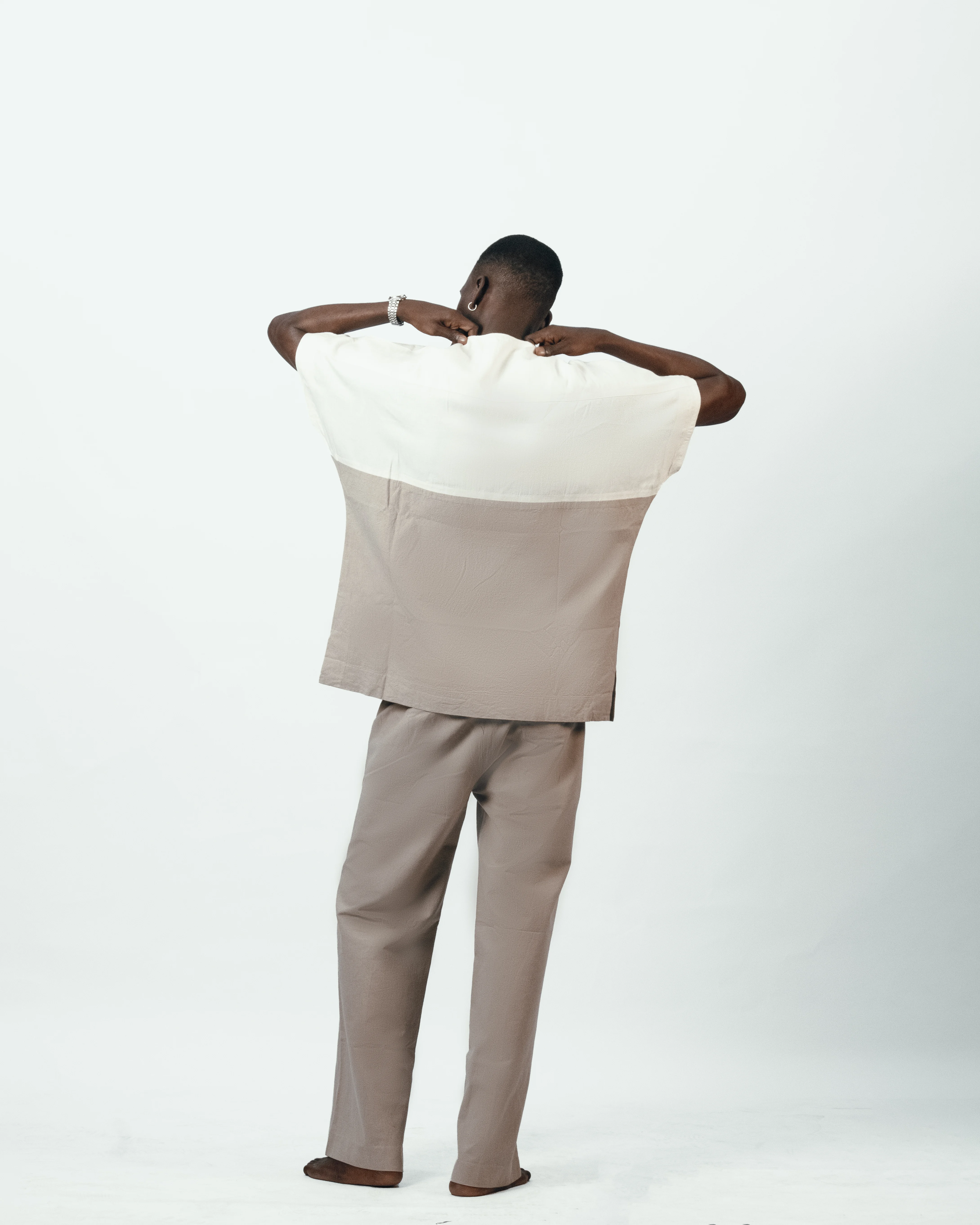 Two-Tone Linen Two-Piece